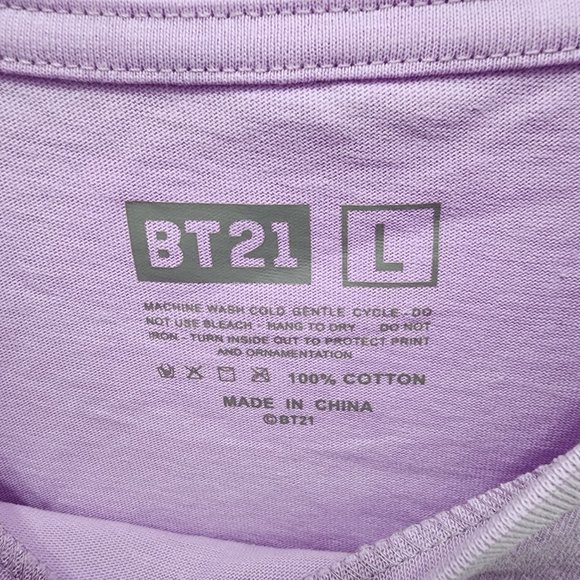 NWT BT21 Line Friends Light Purple Women’s Short Sleeve T-Shirt - Picture 9 of 9